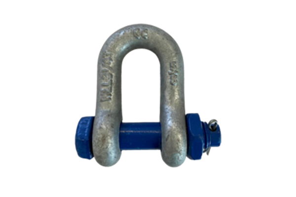 Straight shackle with pin, nut and cotter pin